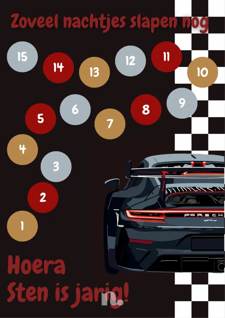 Aftelkalender verjaardag auto's