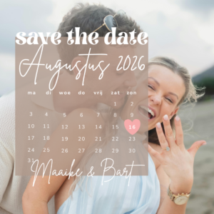 SaveTheDate Maaike en Bart